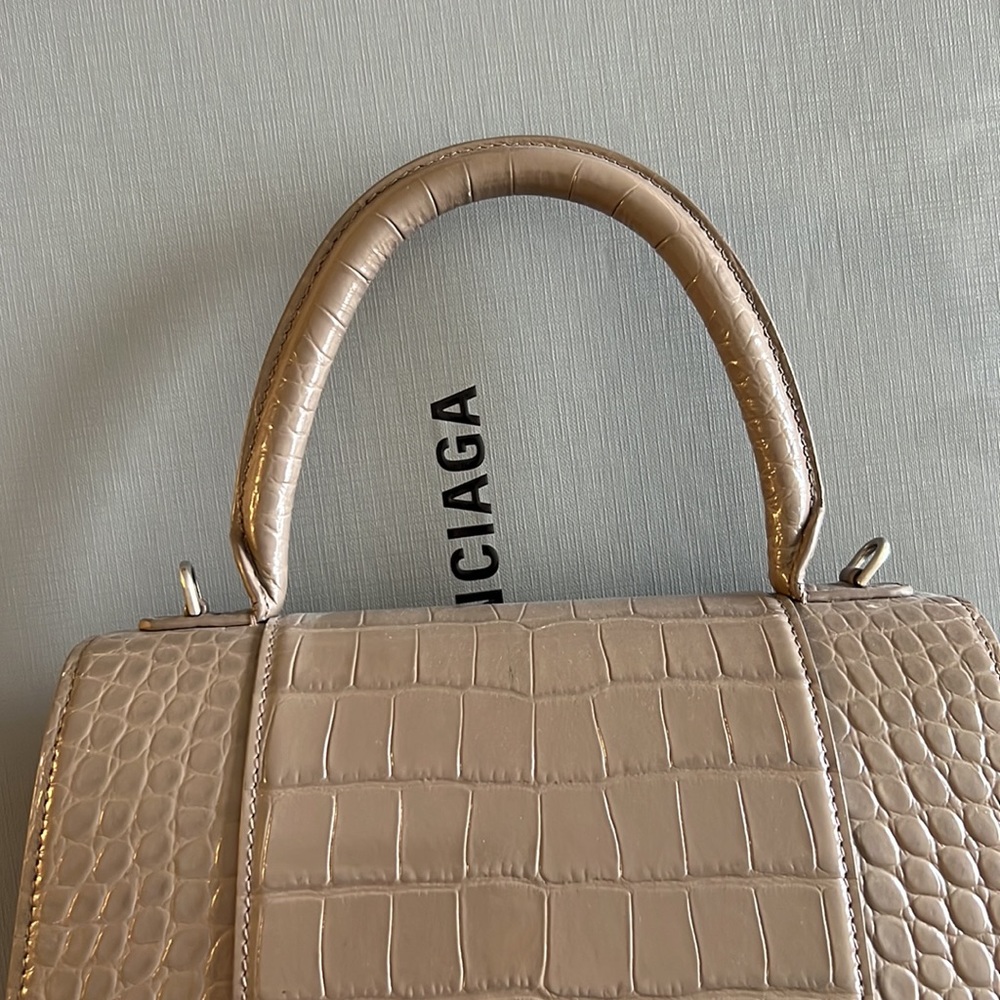 Balenciaga hourglass croc embossed leather bag - Picture 8 of 16
